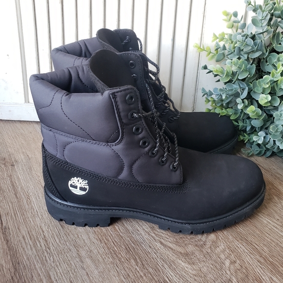New Timberland Men's 6-Inch Premium Quilted Black Boot 400 Gram Size 10 - Picture 2 of 10